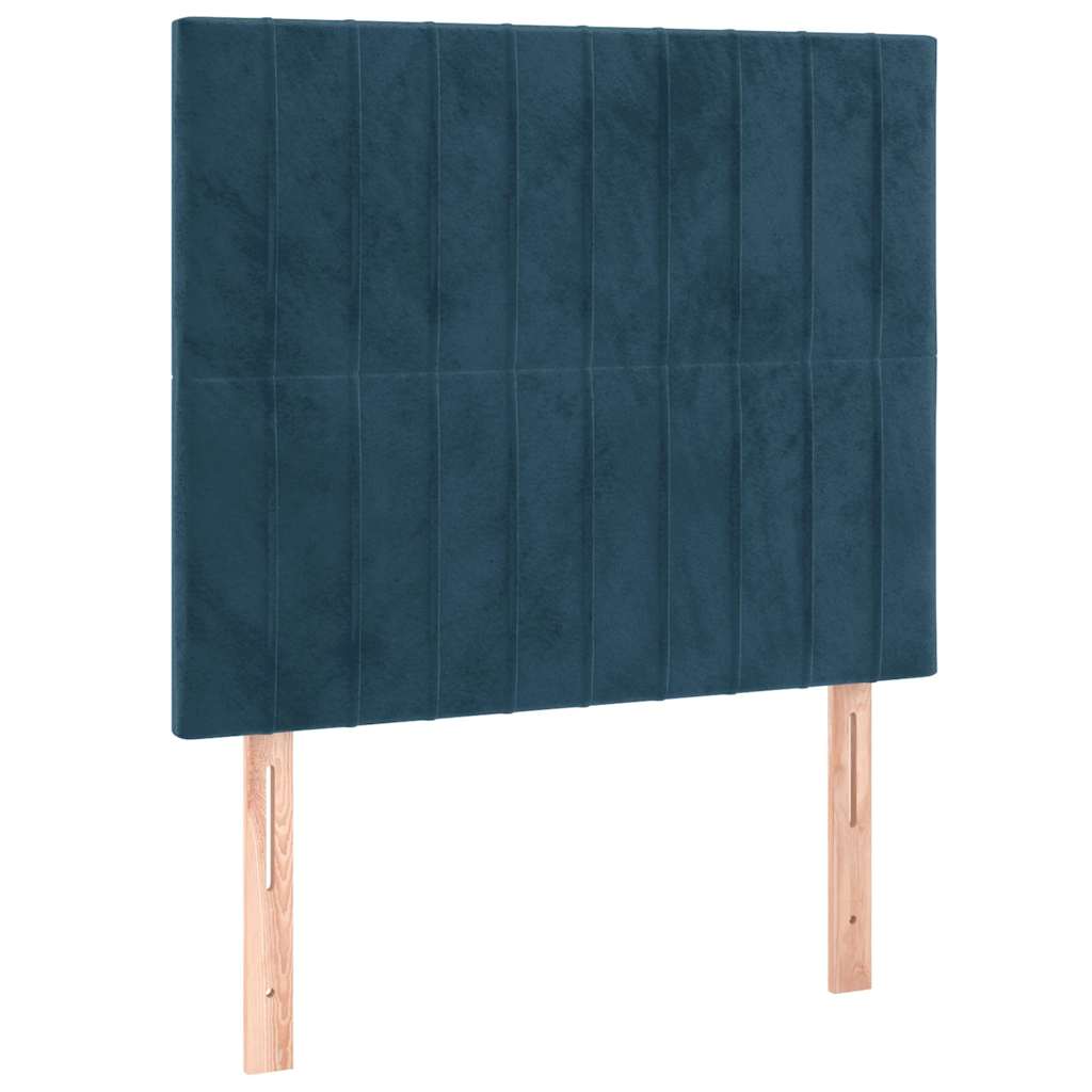 Box spring krevet s madracem tamnoplavi 80 x 200 cm baršunasti