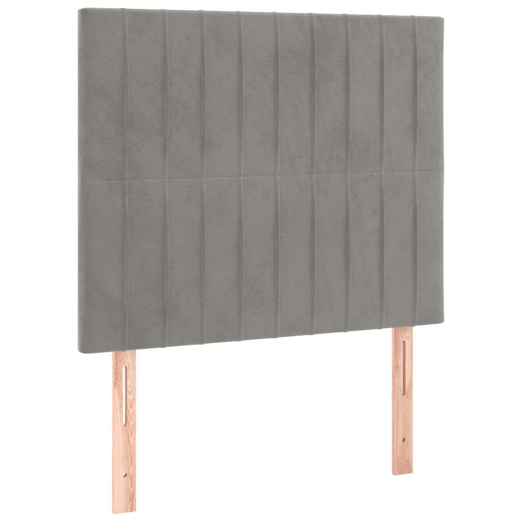 Box spring krevet s madracem svjetlosivi 90x190 cm baršunasti