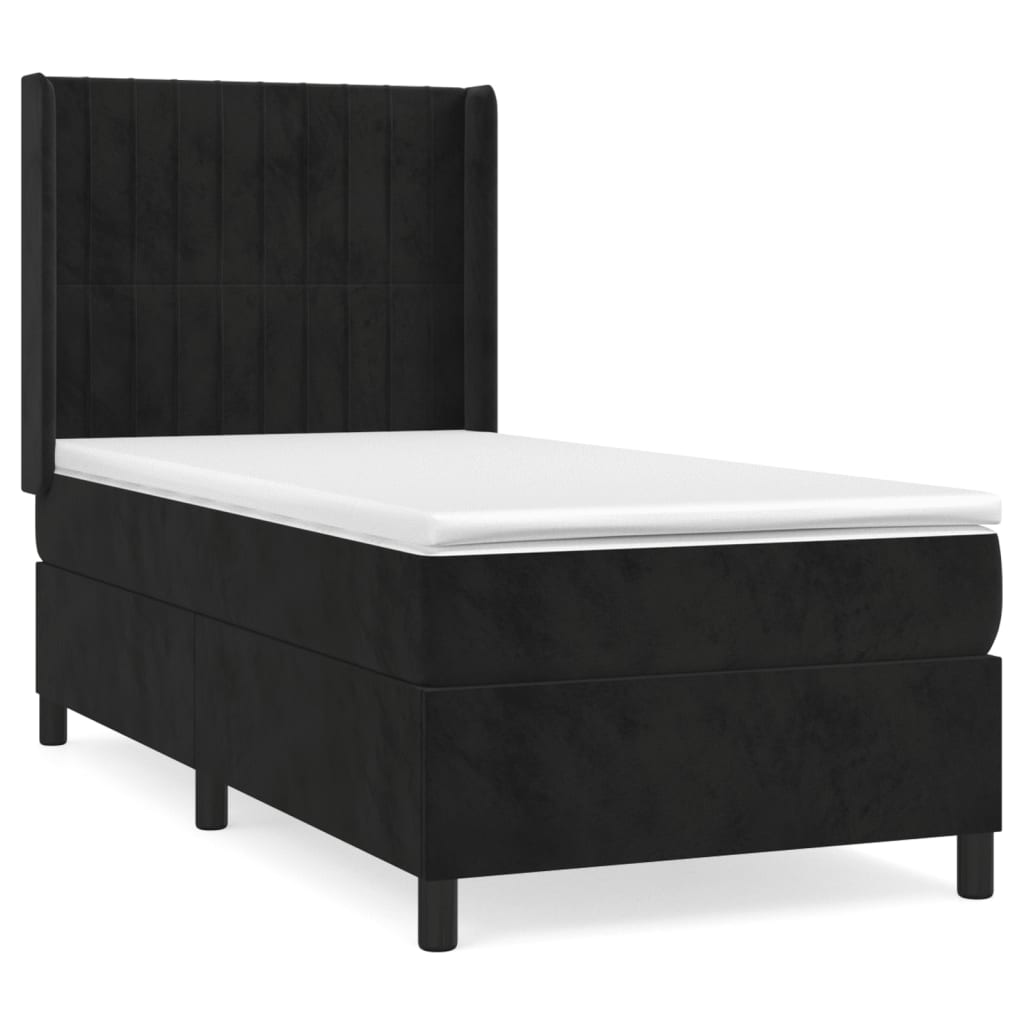 Box spring krevet s madracem crni 90x190 cm baršunasti