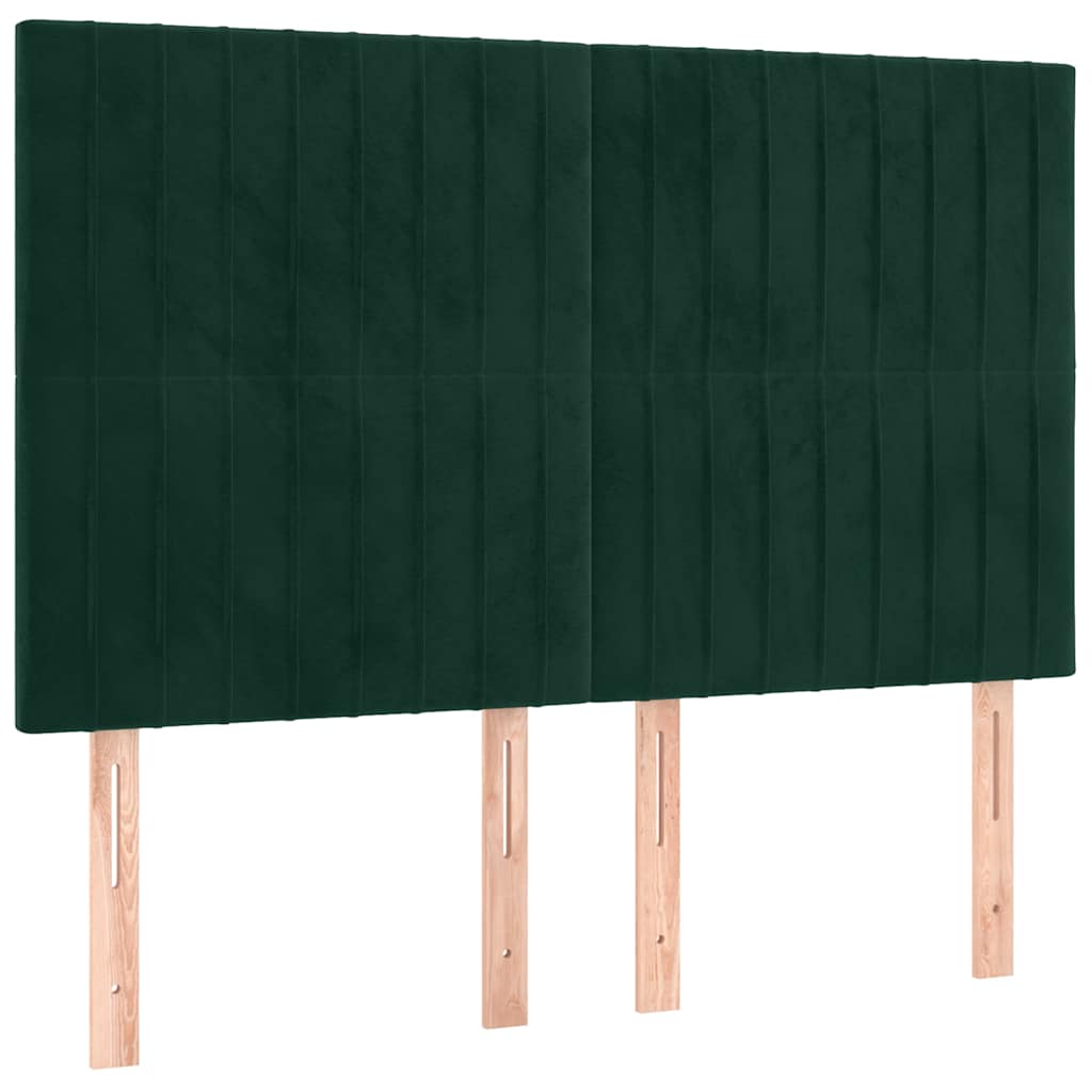Krevet s oprugama i madracem tamnozeleni 140x200 cm baršunasti