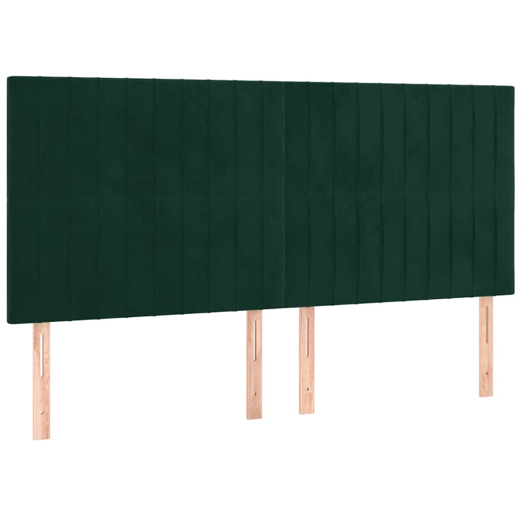 Krevet s oprugama i madracem tamnozeleni 160x200 cm baršunasti