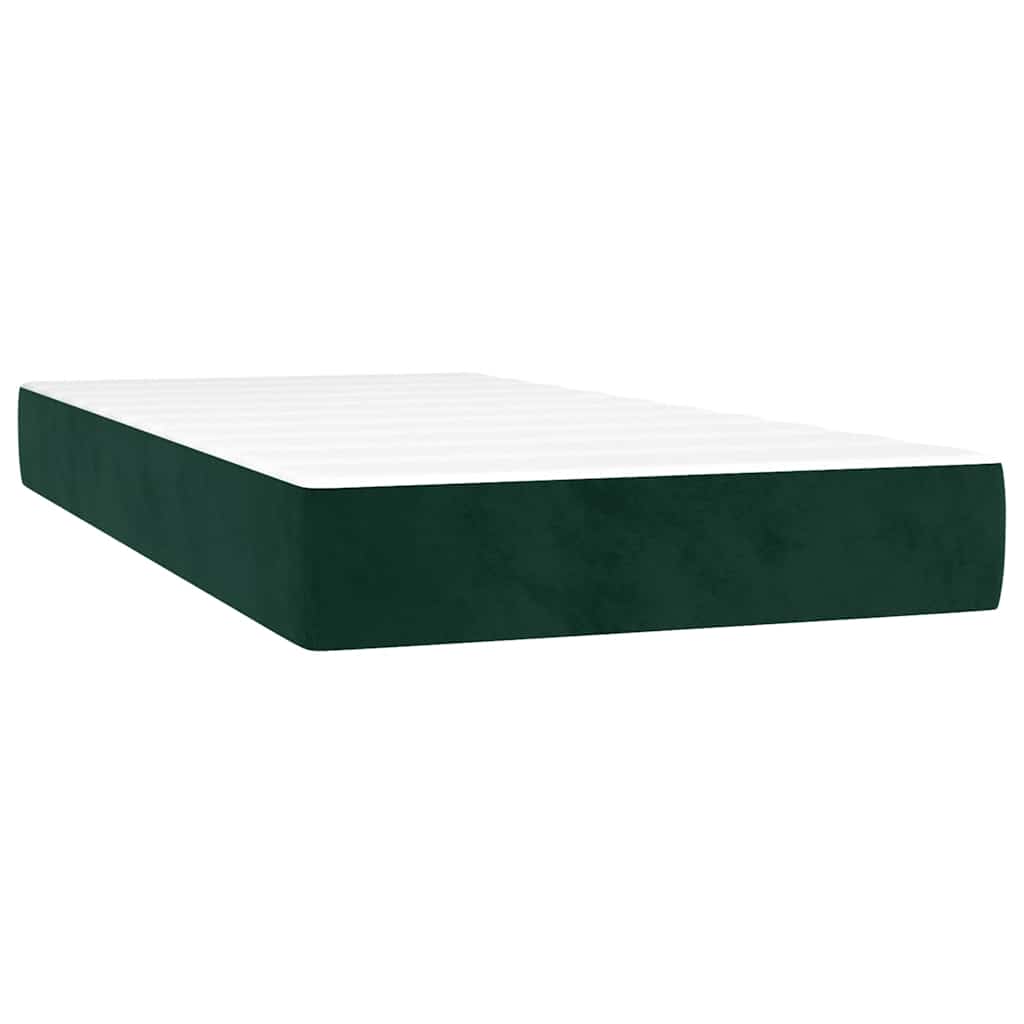 Box spring krevet s madracem tamnozeleni 80 x 200 cm baršunasti