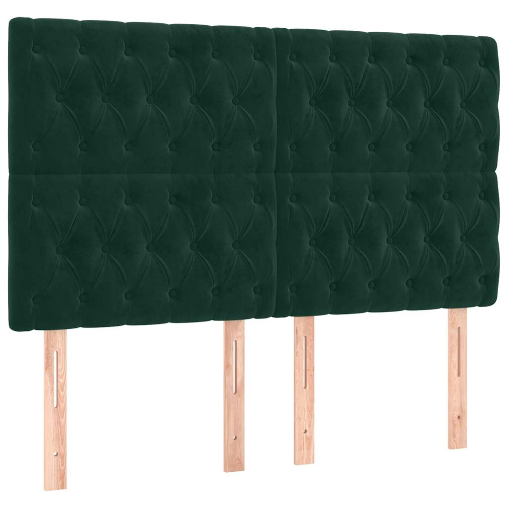 Krevet s oprugama i madracem tamnozeleni 160x200 cm baršunasti
