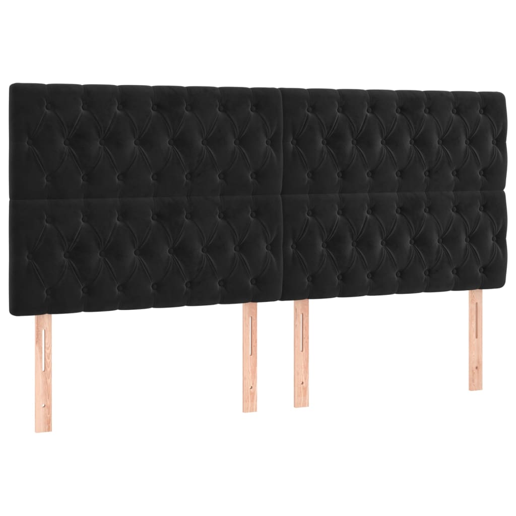 Krevet s oprugama i madracem crni 180x200 cm baršunasti