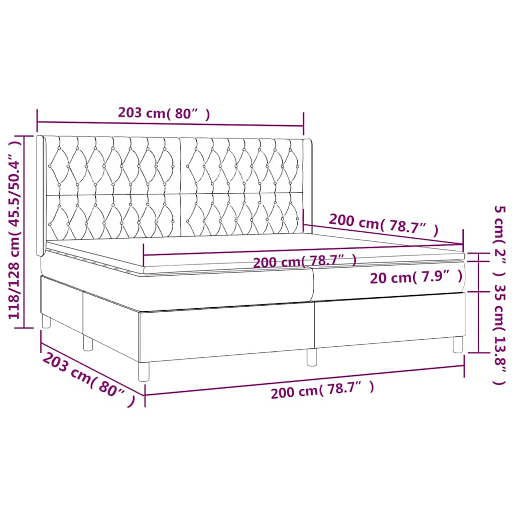 Krevet s oprugama i madracem tamnozeleni 200x200 cm baršunasti