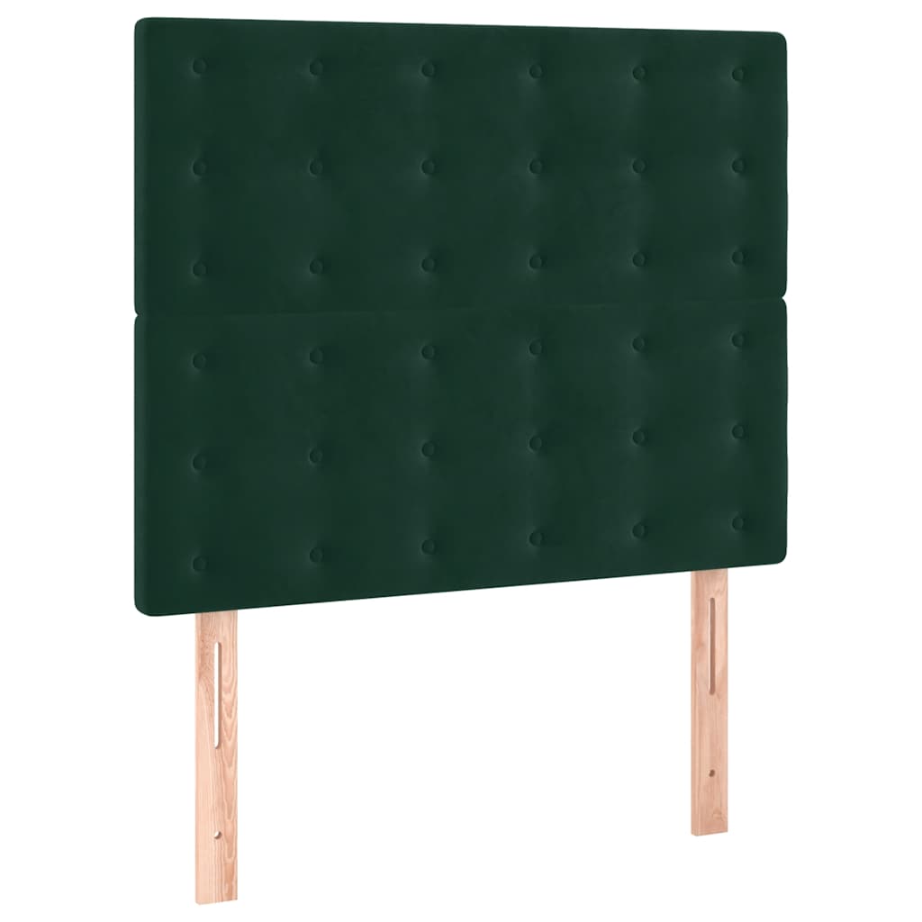 Box spring krevet s madracem tamnozeleni 90x190 cm baršunasti