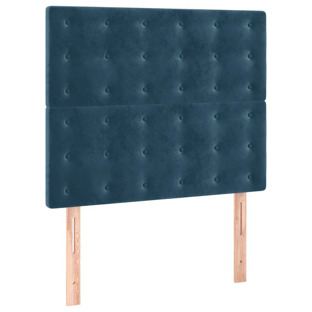 Box spring krevet s madracem tamnoplavi 100x200 cm baršunasti