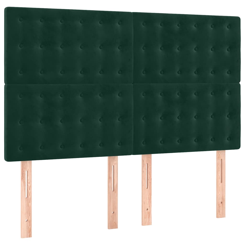 Krevet s oprugama i madracem tamnozeleni 140x190 cm baršunasti