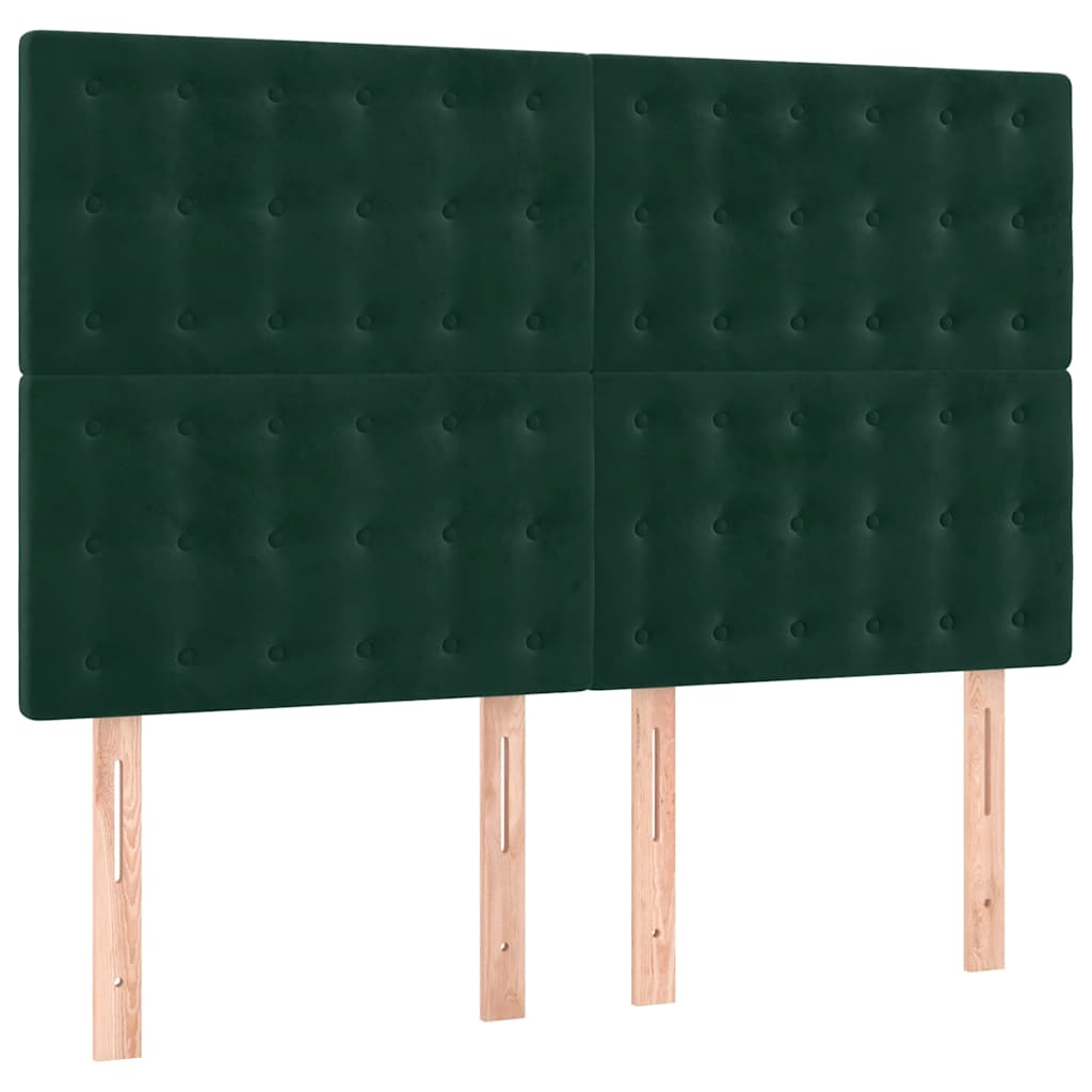 Krevet s oprugama i madracem tamnozeleni 140x200 cm baršunasti