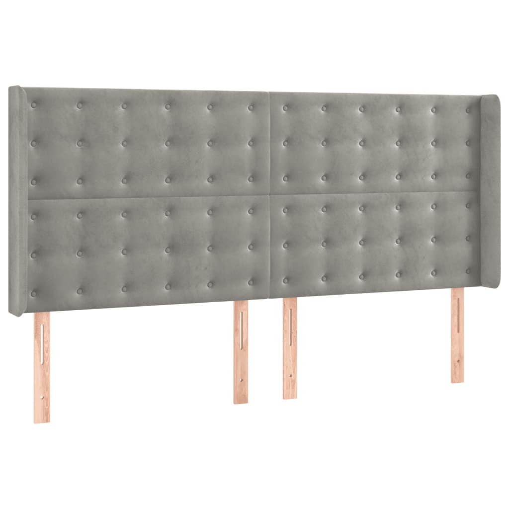 Krevet s oprugama i madracem svjetlosivi 180x200 cm baršunasti