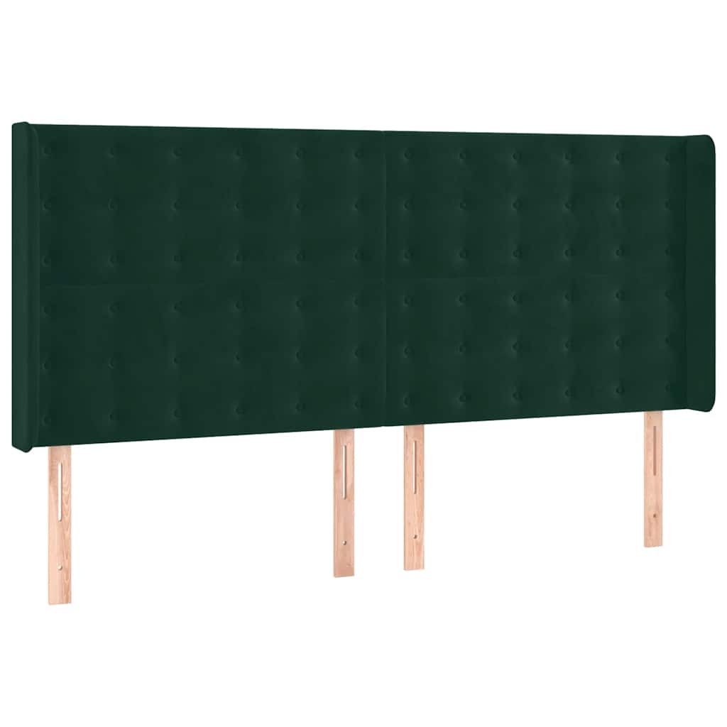 Krevet s oprugama i madracem tamnozeleni 180x200 cm baršunasti