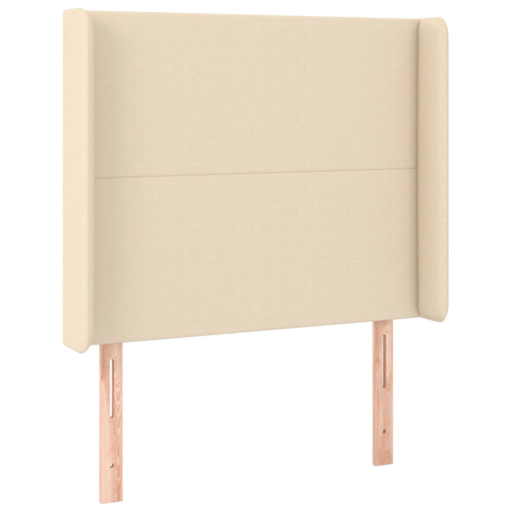 Krevet box spring s madracem LED krem 80 x 200 cm od tkanine