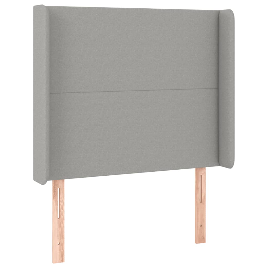 Krevet box spring s madracem LED svjetlosivi 100x200 cm tkanina