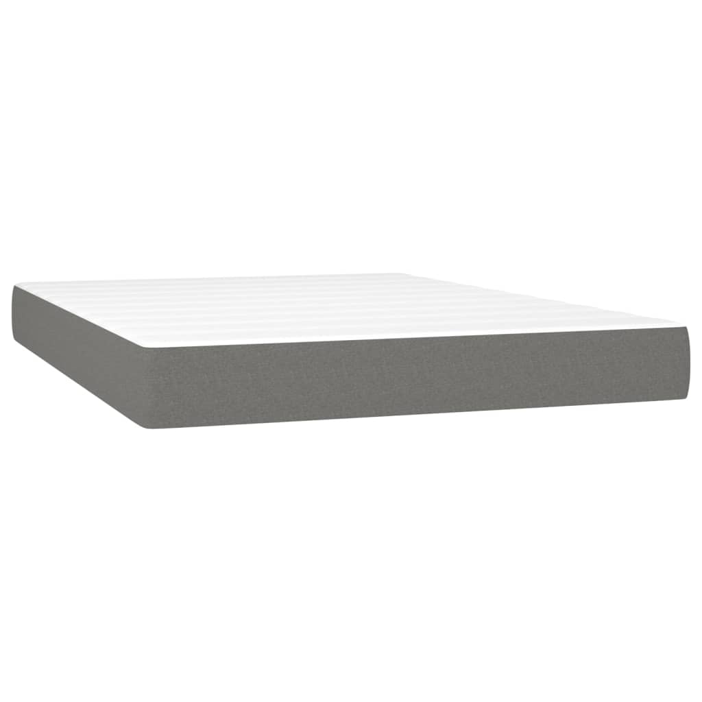 Krevet box spring s madracem LED tamnosivi 140x190cm od tkanine