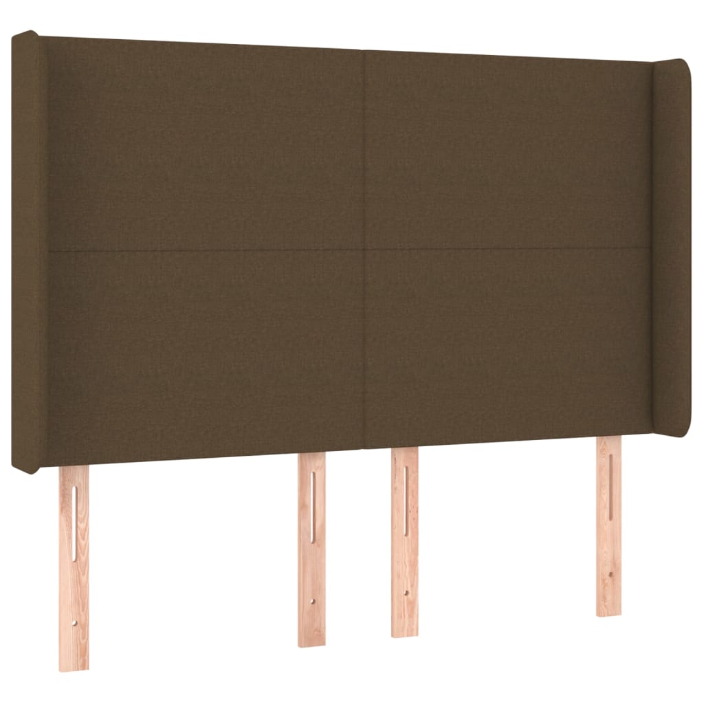 Krevet box spring s madracem LED tamnosmeđi 140x190 cm tkanina
