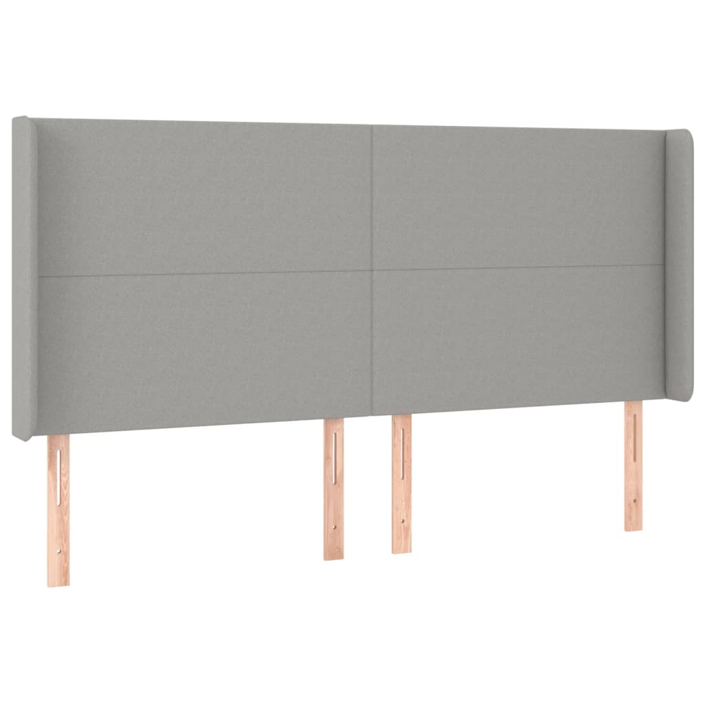Krevet box spring s madracem LED svjetlosivi 160x200 cm tkanina