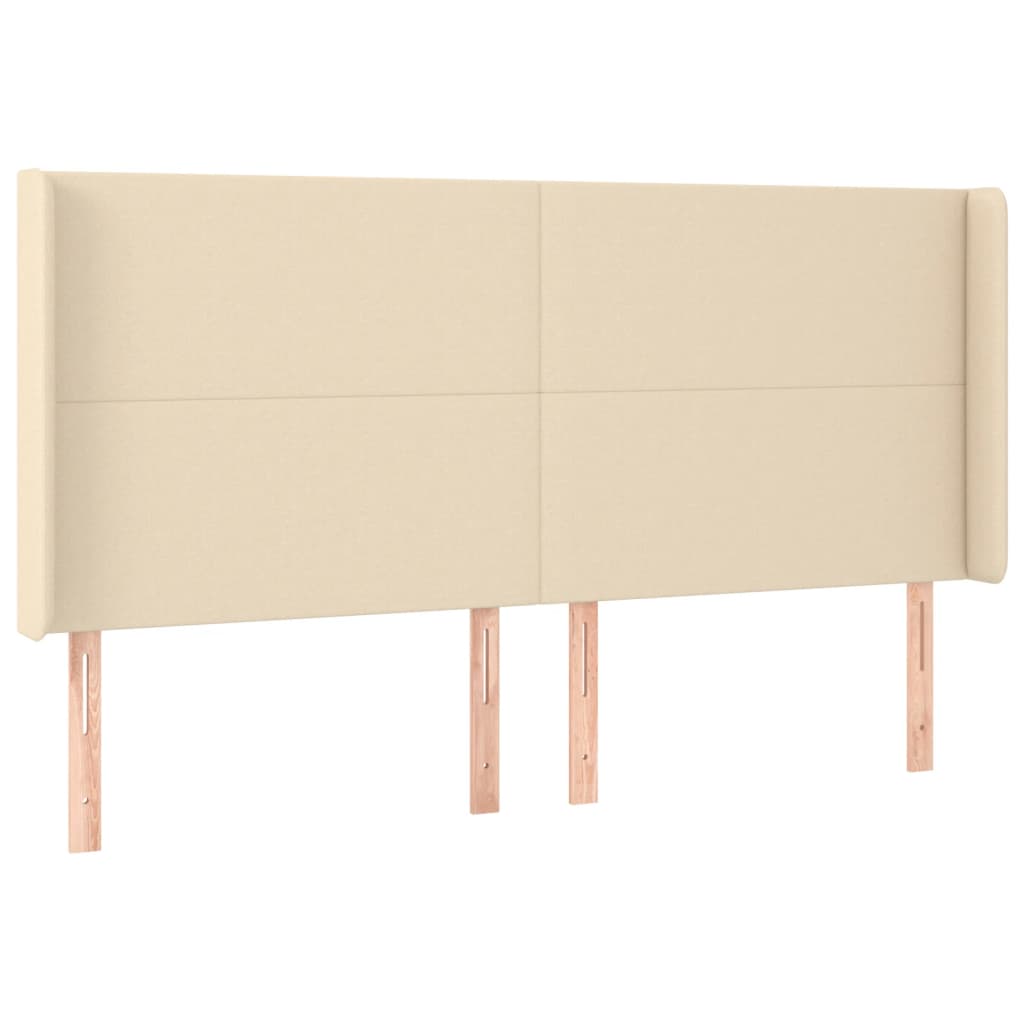 Krevet box spring s madracem LED krem 180x200 cm od tkanine