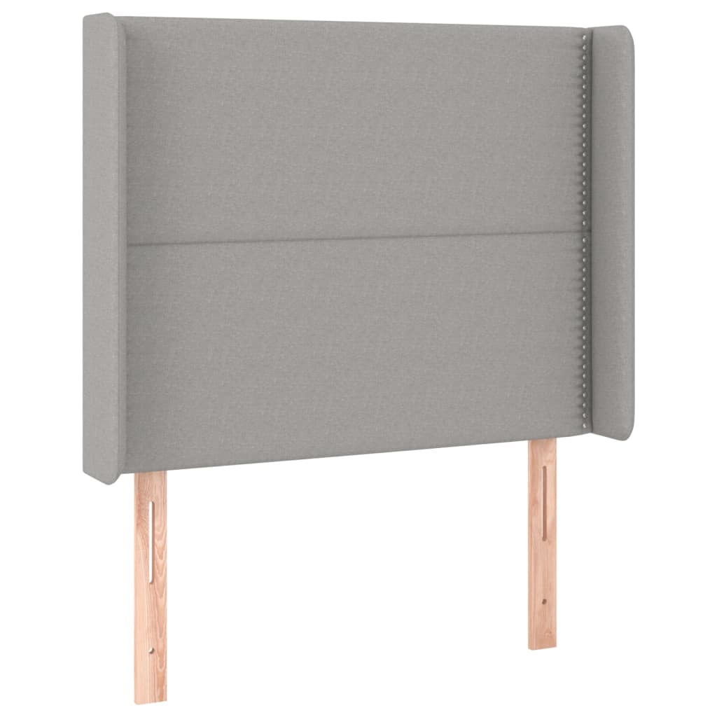 Krevet box spring s madracem LED svjetlosivi 90x190 cm tkanina