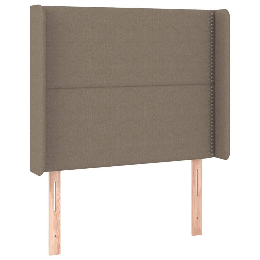 Krevet box spring s madracem LED smeđesivi 100x200 cm tkanina