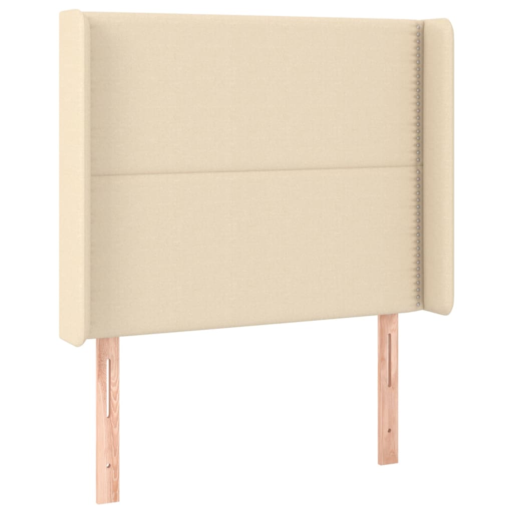 Krevet box spring s madracem LED krem 100x200 cm od tkanine