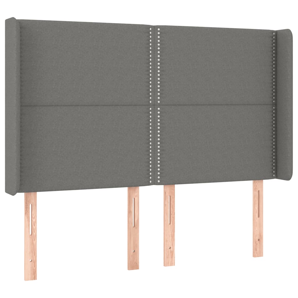 Krevet box spring s madracem LED tamnosivi 140x200 cm tkanina