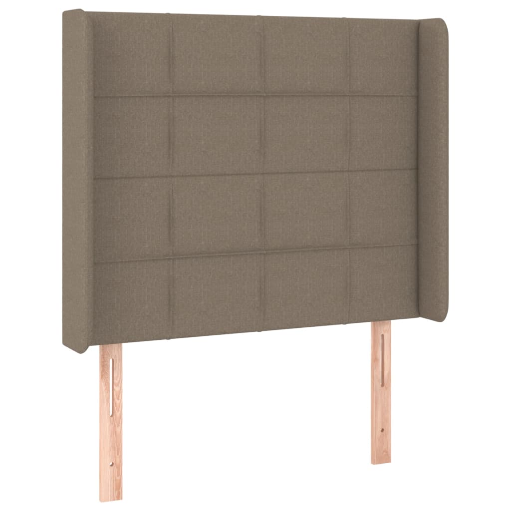 Krevet box spring s madracem LED smeđesivi 80 x 200 cm tkanina