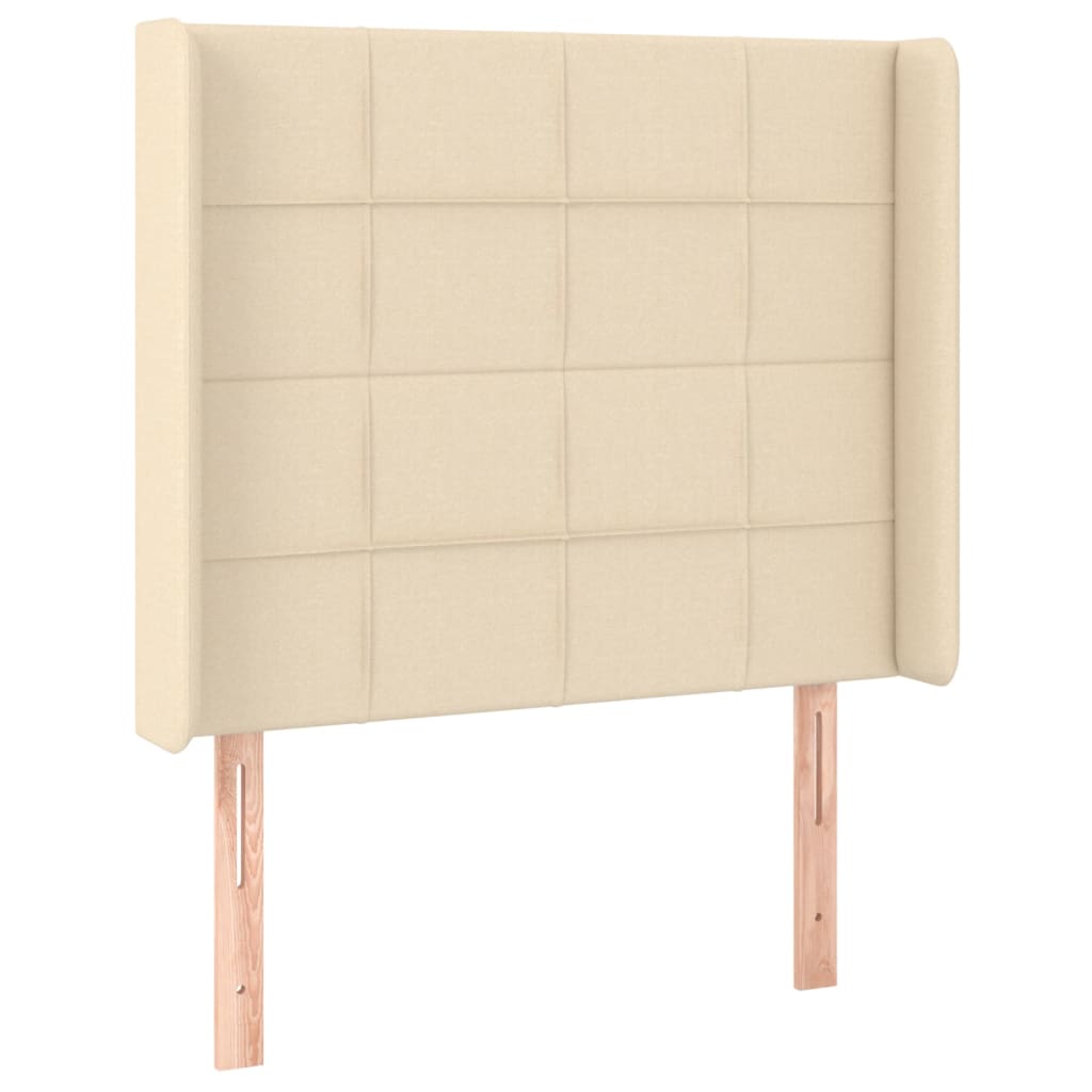 Krevet box spring s madracem LED krem 90x190 cm od tkanine