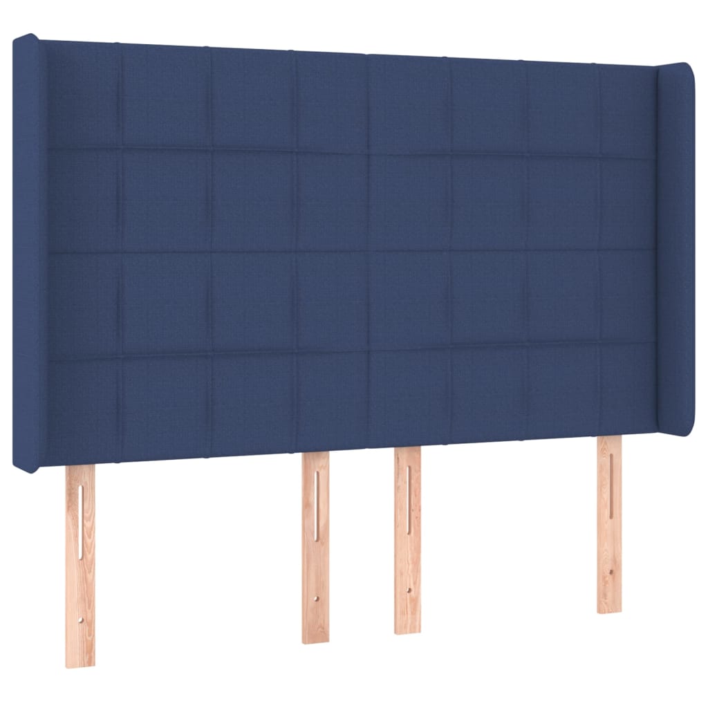 Krevet box spring s madracem LED plavi 140x200 cm od tkanine