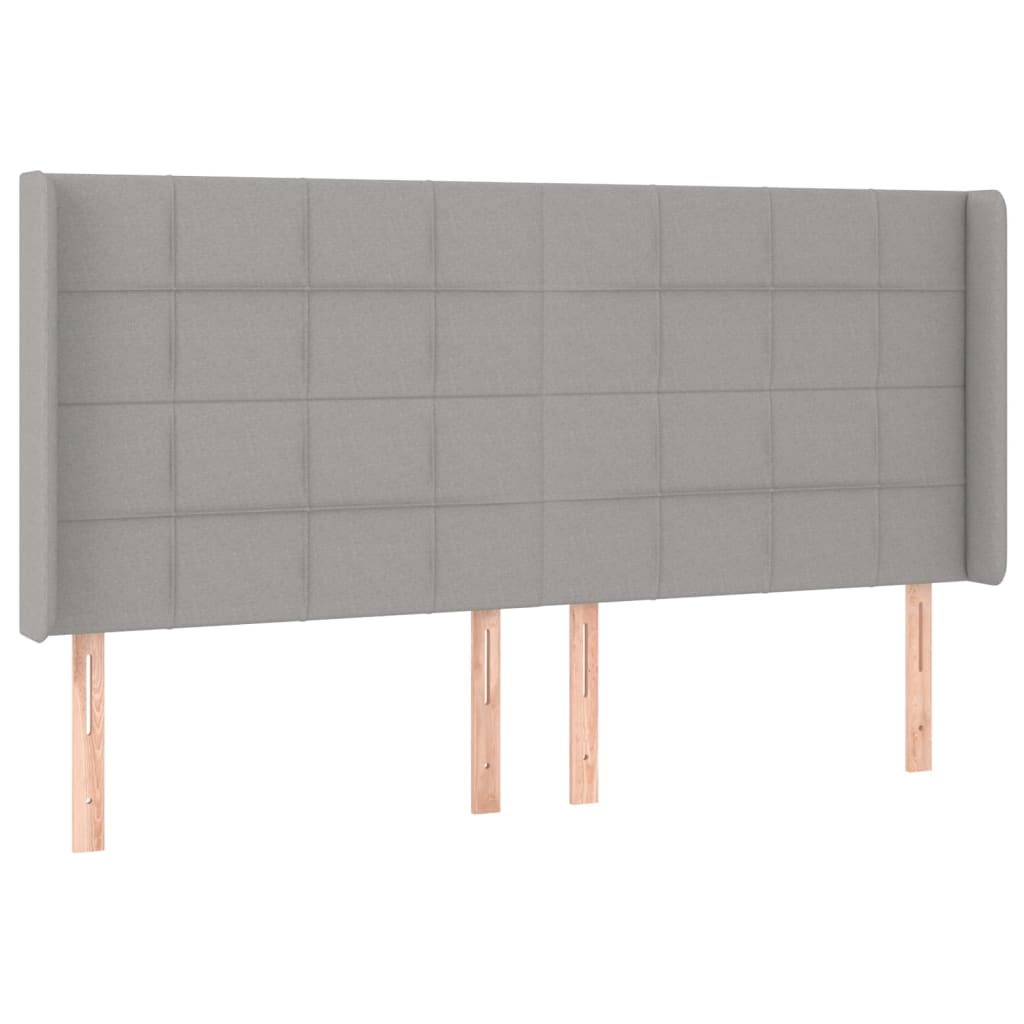 Krevet box spring s madracem LED svjetlosivi 160x200 cm tkanina