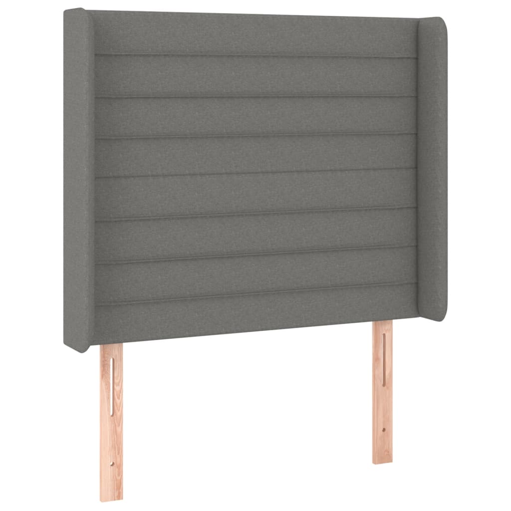 Krevet box spring s madracem LED tamnosivi 80 x 200 cm tkanina