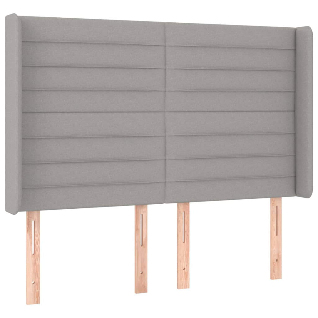 Krevet box spring s madracem LED svjetlosivi 140x200 cm tkanina