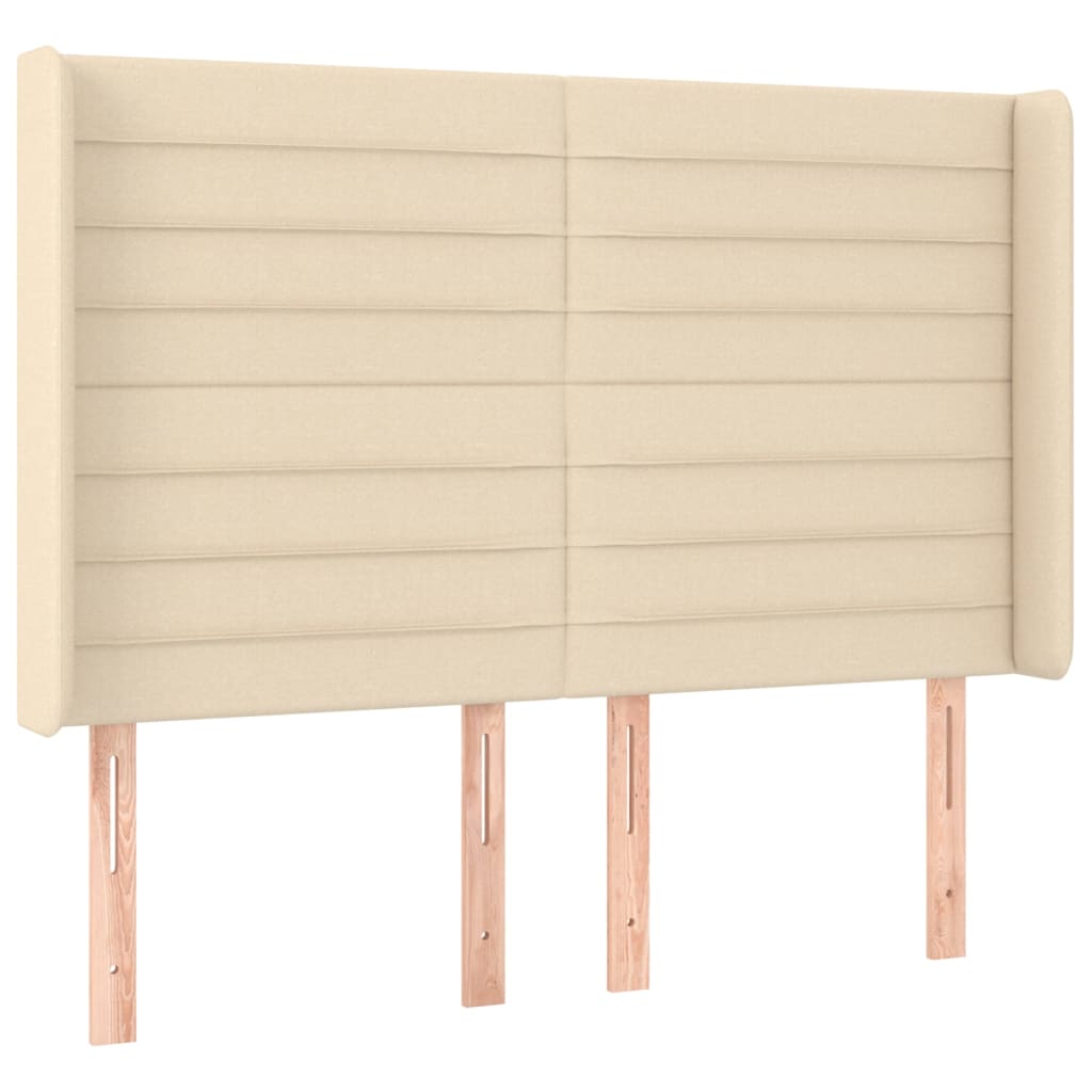 Krevet box spring s madracem LED krem 140x200 cm od tkanine