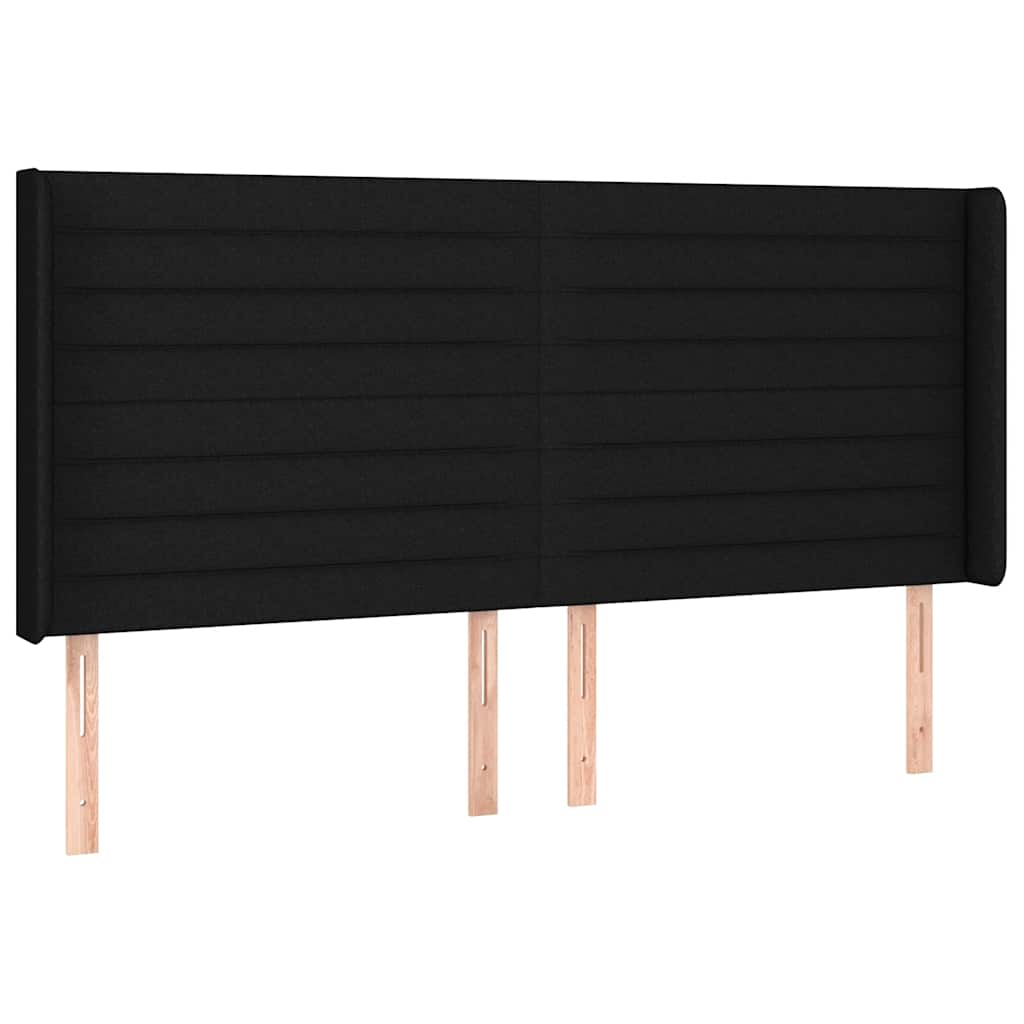 Krevet box spring s madracem LED crni 160x200 cm od tkanine