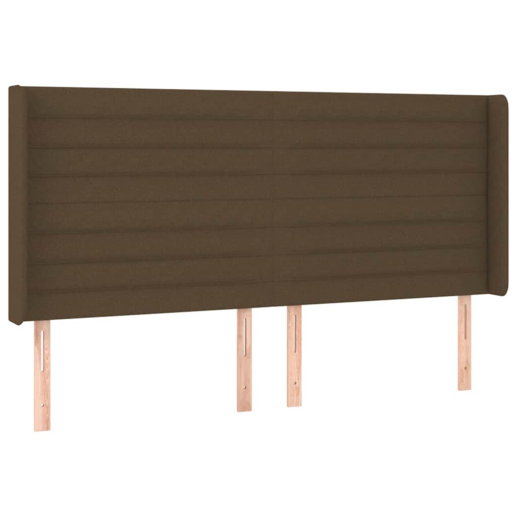 Krevet box spring s madracem LED tamnosmeđi 180x200 cm tkanina