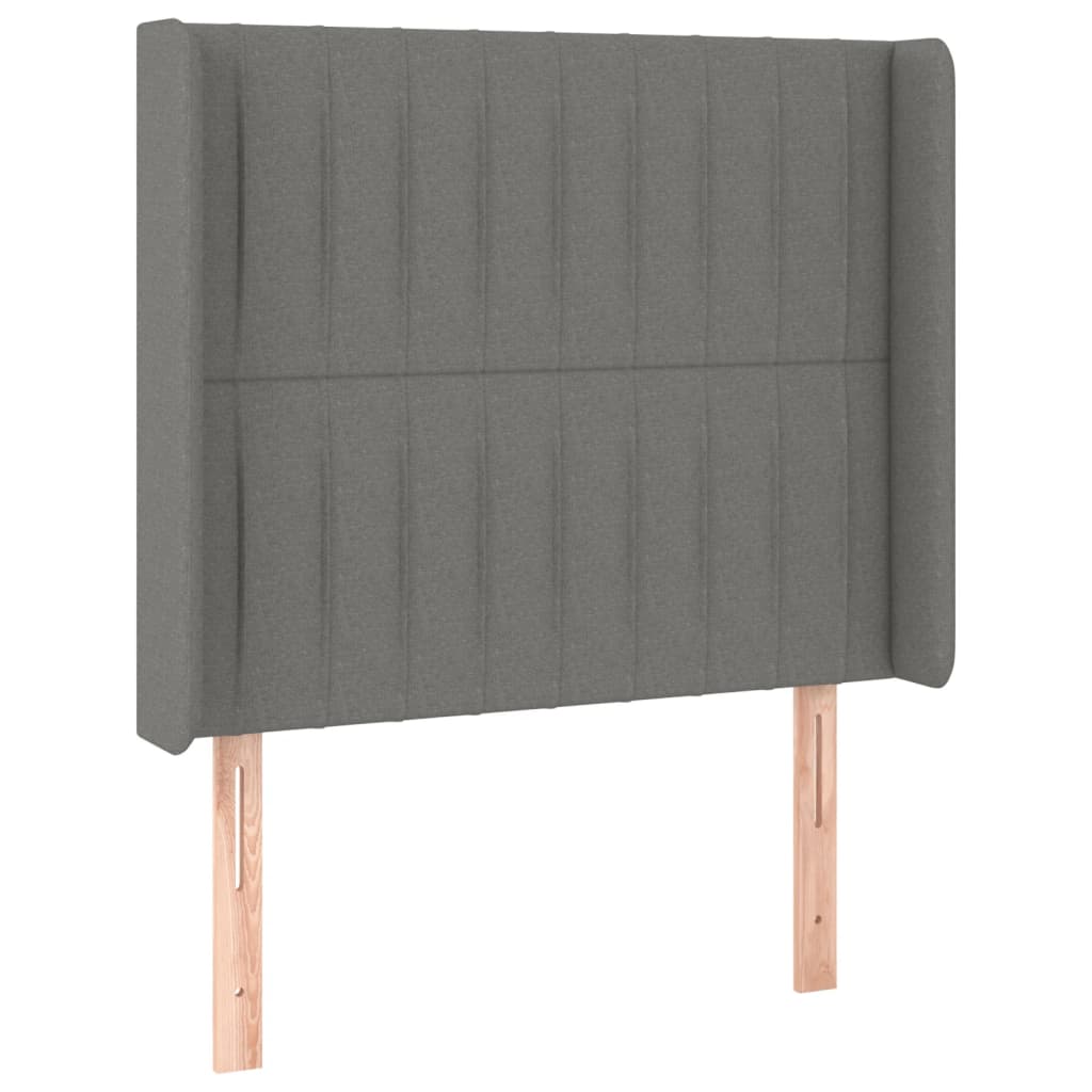 Krevet box spring s madracem LED tamnosivi 80 x 200 cm tkanina