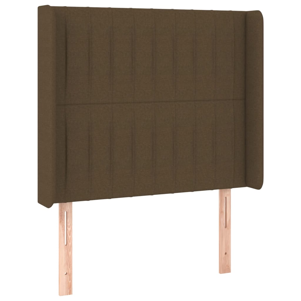 Krevet box spring s madracem LED tamnosmeđi 80 x 200 cm tkanina