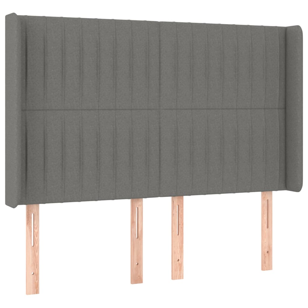 Krevet box spring s madracem LED tamnosivi 140x200 cm tkanina