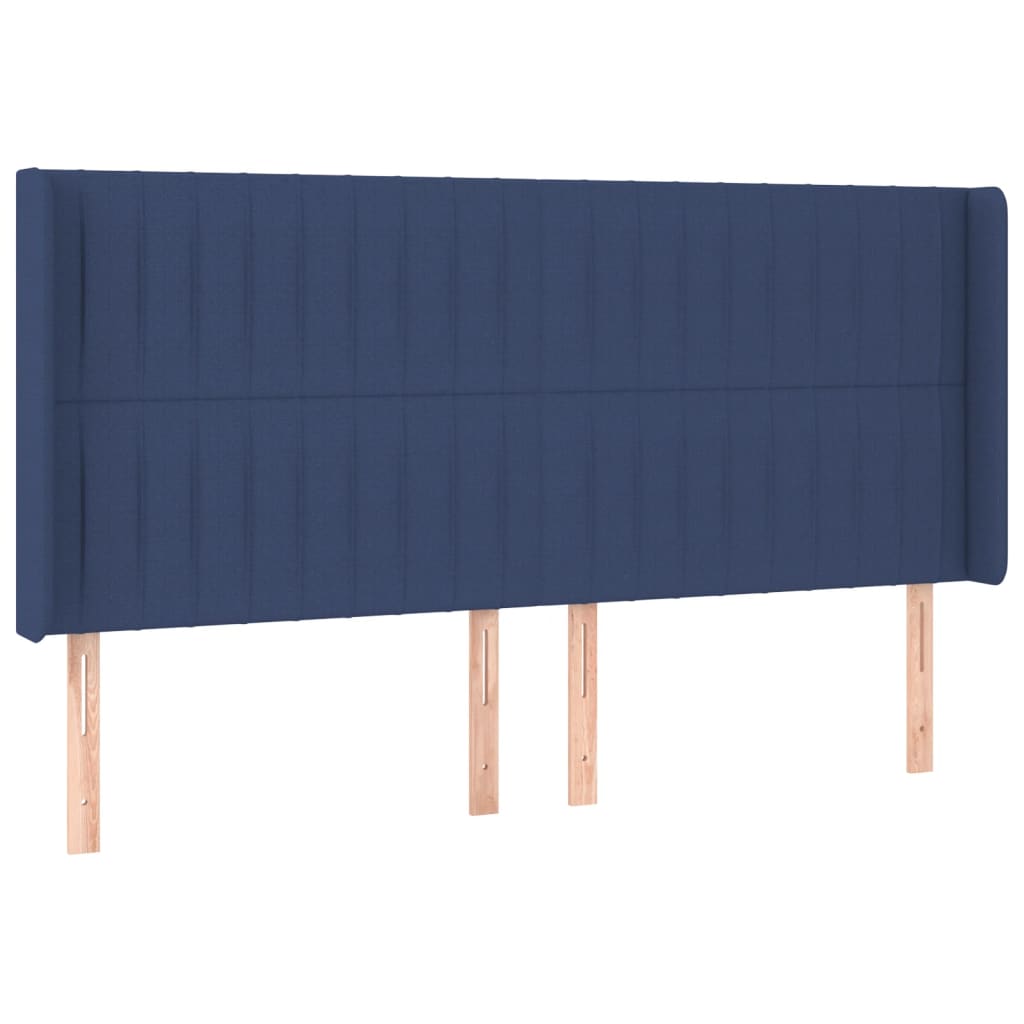 Krevet box spring s madracem LED plavi 180x200 cm od tkanine