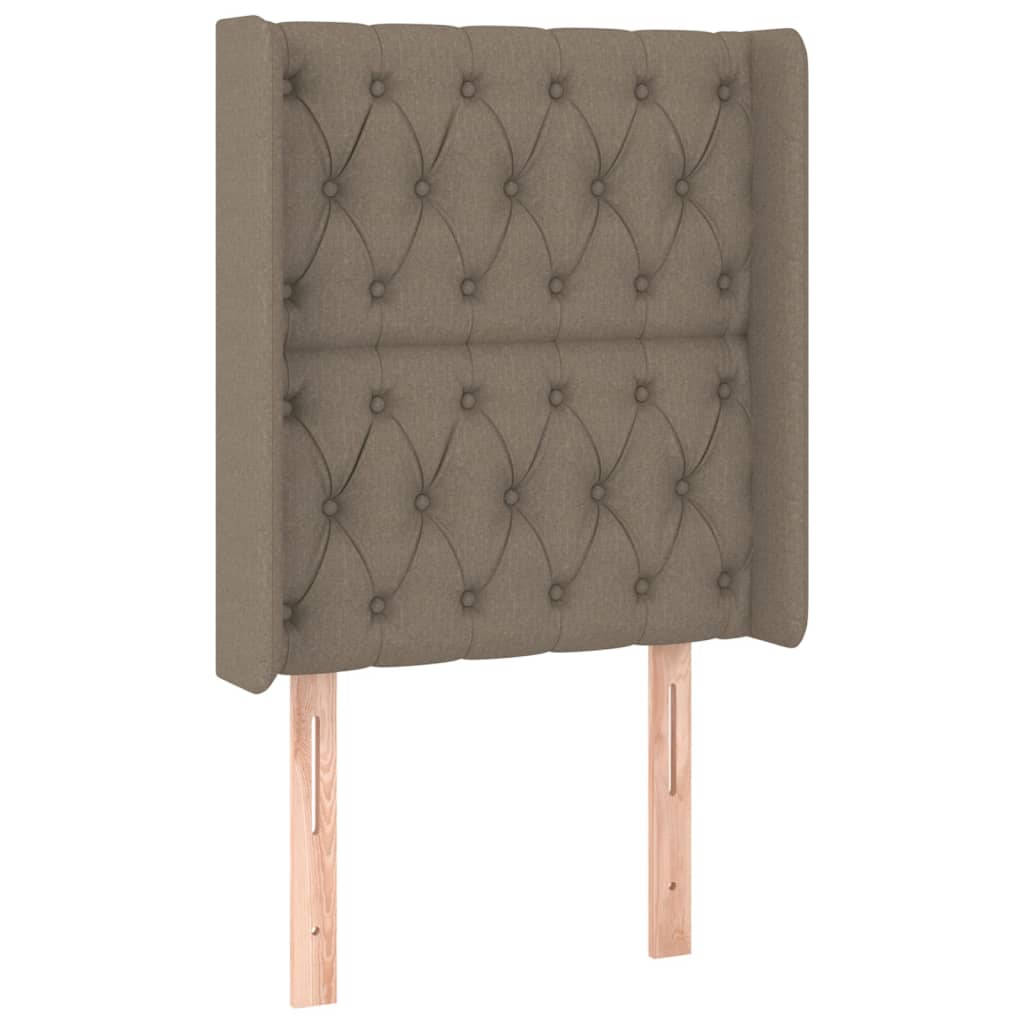 Krevet box spring s madracem LED smeđesivi 80 x 200 cm tkanina