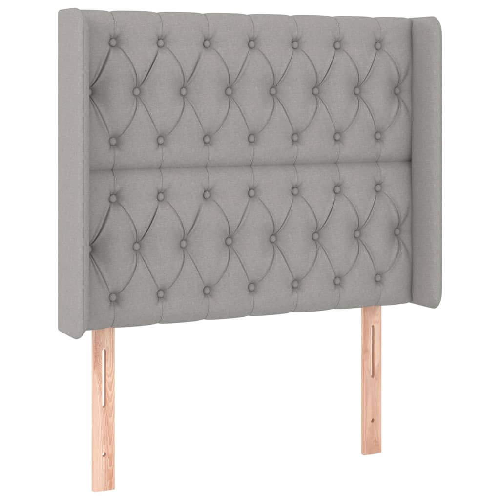 Krevet box spring s madracem LED svjetlosivi 90x190 cm tkanina
