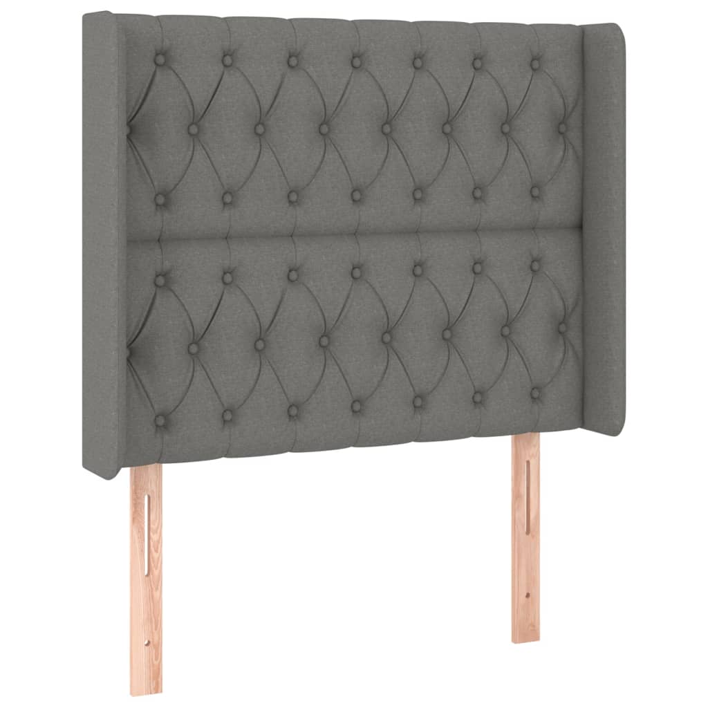 Krevet box spring s madracem LED tamnosivi 90x190 cm tkanina