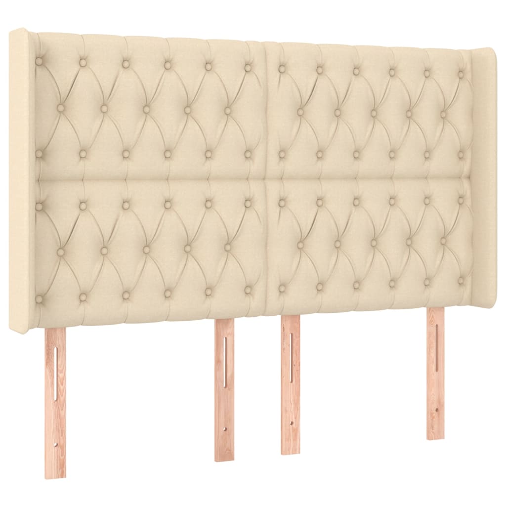 Krevet box spring s madracem LED krem 140x190 cm od tkanine