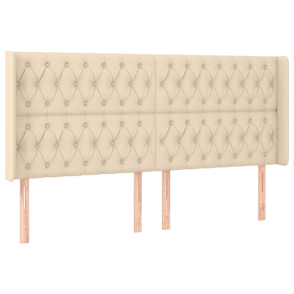 Krevet box spring s madracem LED krem 180x200 cm od tkanine