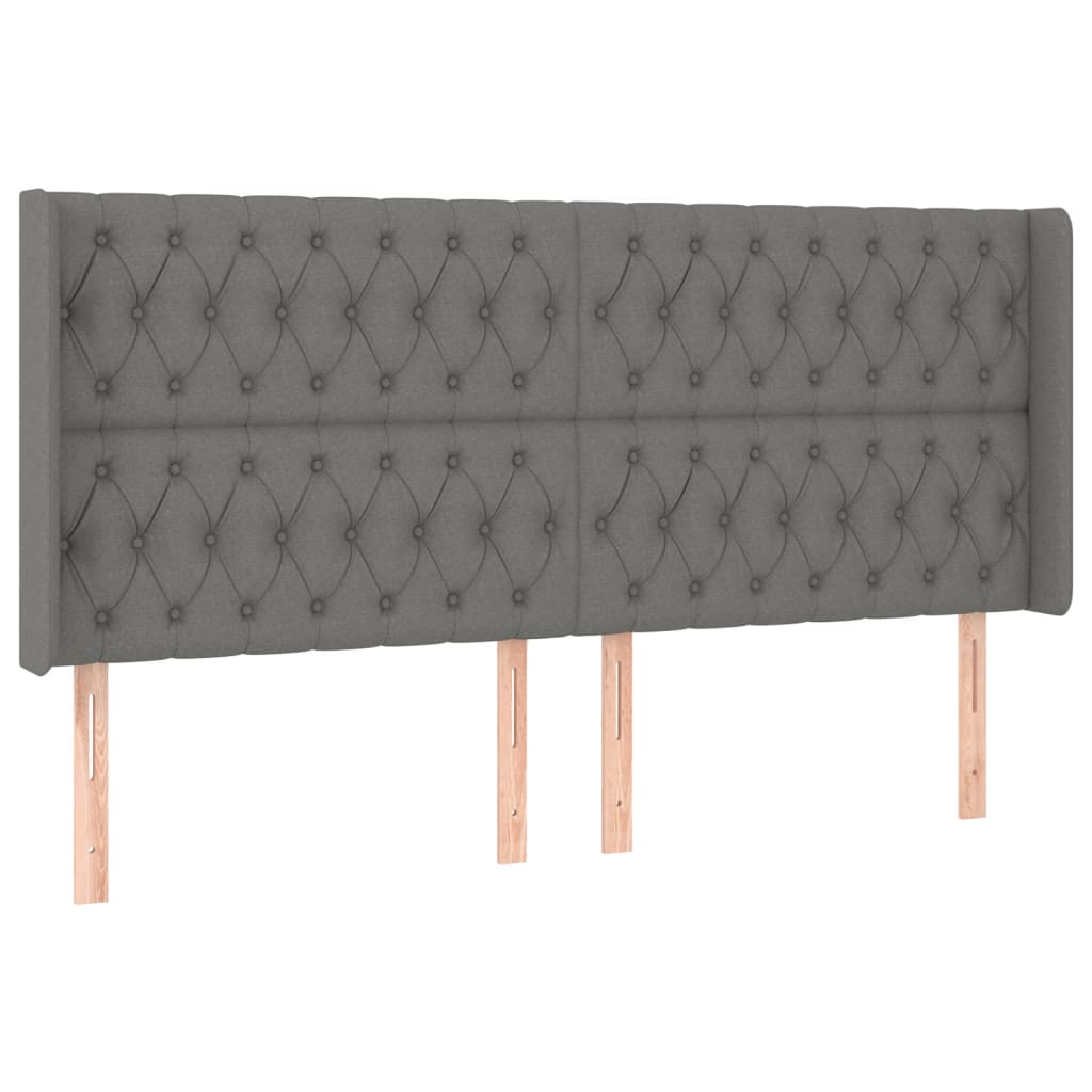 Krevet box spring s madracem LED tamnosivi 200x200 cm tkanina