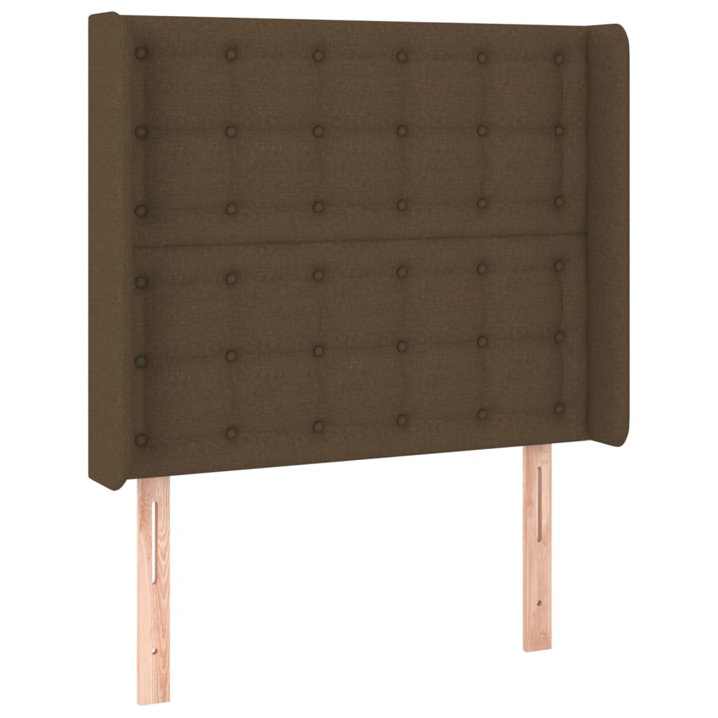 Krevet box spring s madracem LED tamnosmeđi 80 x 200 cm tkanina