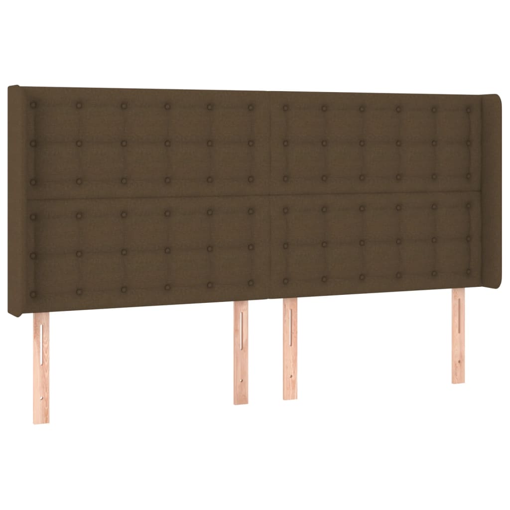 Krevet box spring s madracem LED tamnosmeđi 160x200 cm tkanina