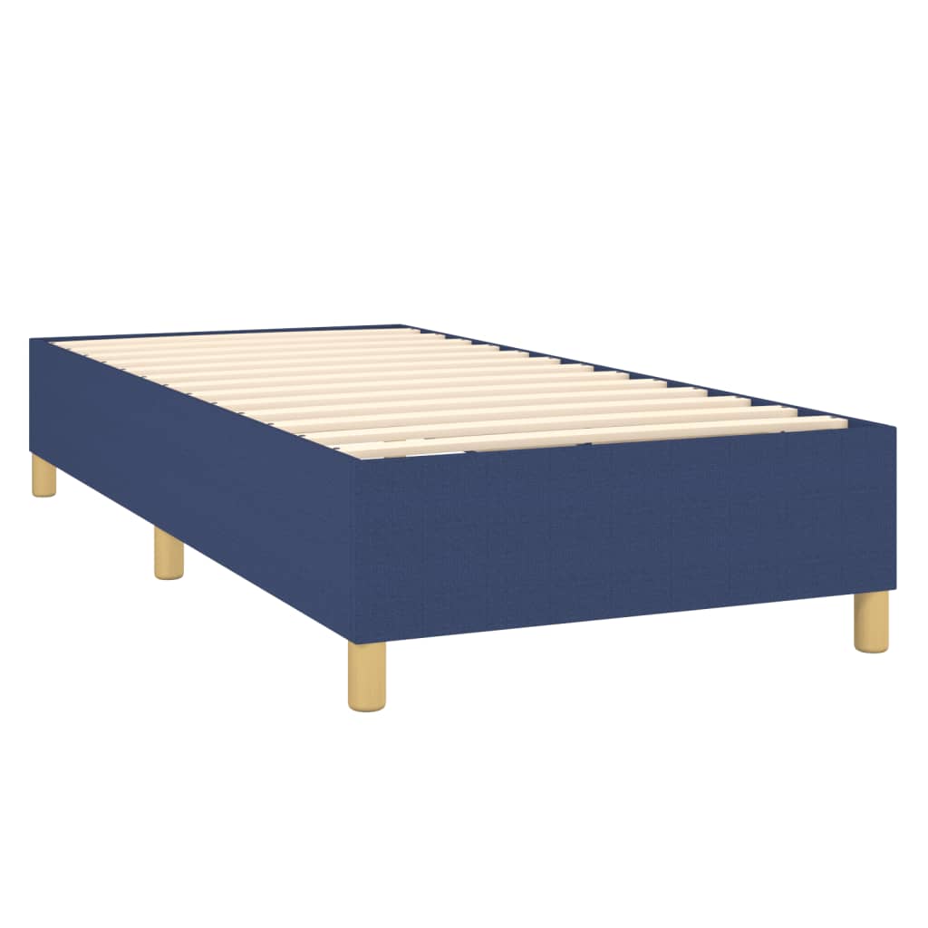 Krevet box spring s madracem LED plavi 80 x 200 cm od tkanine