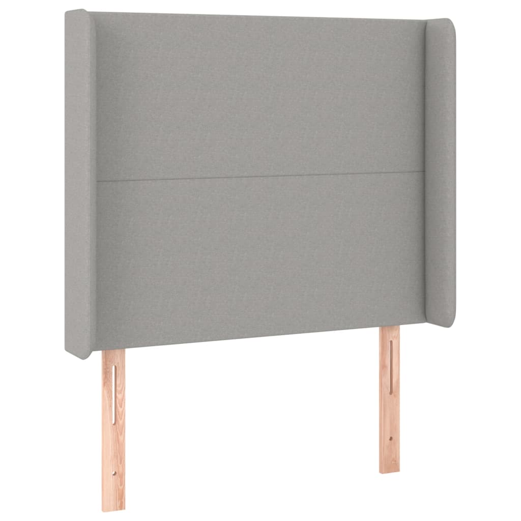 Krevet box spring s madracem LED svjetlosivi 100x200 cm tkanina