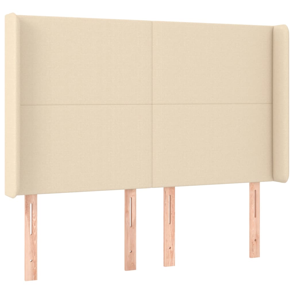 Krevet box spring s madracem LED krem 140x200 cm od tkanine