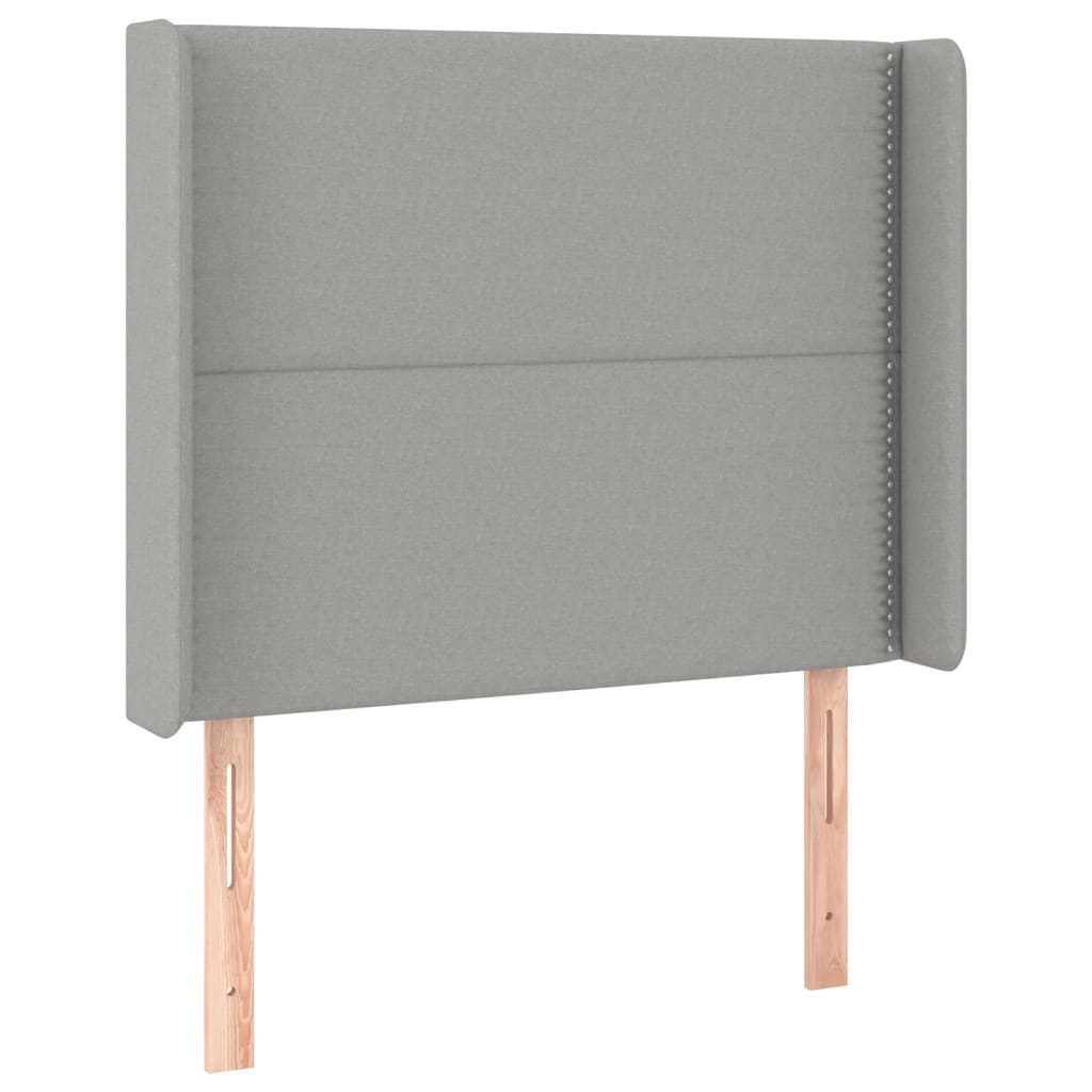 Krevet box spring s madracem LED svjetlosivi 90x190 cm tkanina